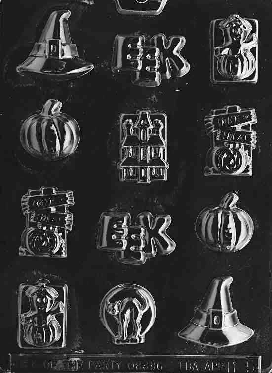 Halloween Assortment with Hat Chocolate Mould by Home Chocolate Factory - professional pastry and chocolate equipment