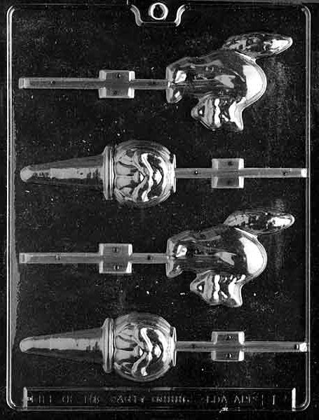 Pumpkins and Cats Lollipop Chocolate Mould by Home Chocolate Factory - professional pastry and chocolate equipment