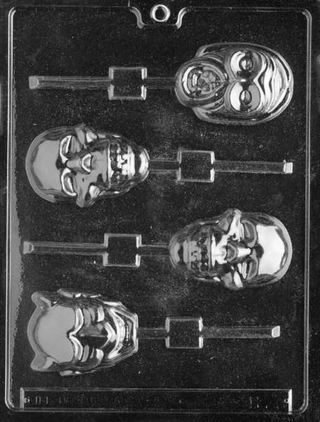 Skulls on Sticks Lollipop Chocolate Mould by Home Chocolate Factory - professional pastry and chocolate equipment