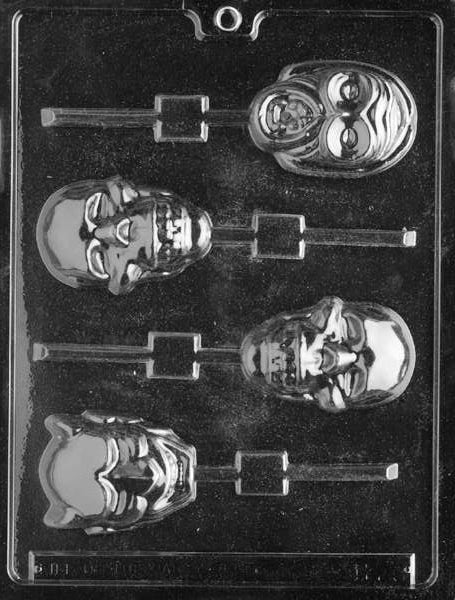Skulls on Sticks Lollipop Chocolate Mould by Home Chocolate Factory - professional pastry and chocolate equipment