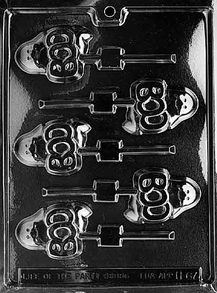 Boo Ghost Lollipop Chocolate Mould by Home Chocolate Factory - professional pastry and chocolate equipment