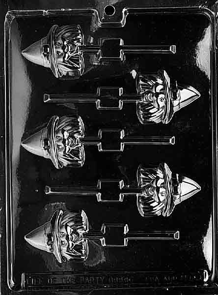 Witch Head Lollipop Chocolate Mould by Home Chocolate Factory - professional pastry and chocolate equipment