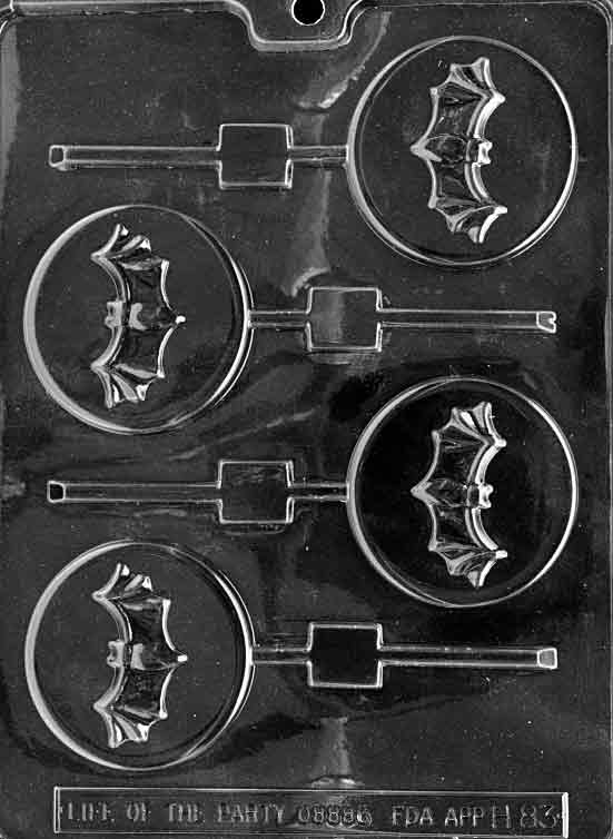 Bat on Moon Lollipop Chocolate Mould by Home Chocolate Factory - professional pastry and chocolate equipment