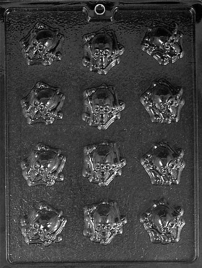 Bite Sized Skull with Crossbones Chocolate Mould by Home Chocolate Factory - professional pastry and chocolate equipment