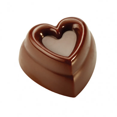 Pavoni 'Heart' Praline Polycarbonate Mould by Home Chocolate Factory - professional pastry and chocolate equipment