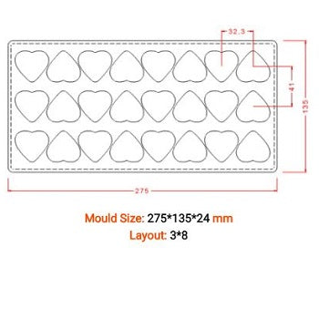 Implast Heart Praline Polycarbonate Chocolate Mould by Home Chocolate Factory - professional pastry and chocolate equipment