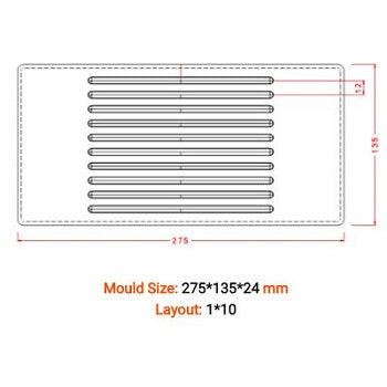 Implast 10 Oval Sticks Polycarbonate Mould by Home Chocolate Factory - professional pastry and chocolate equipment