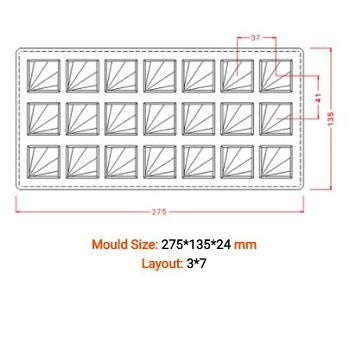 Implast Square Praline Polycarbonate Chocolate Mould by Home Chocolate Factory - professional pastry and chocolate equipment