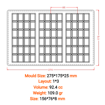 Implast 100g Bar Polycarbonate Chocolate Mould by Home Chocolate Factory - professional pastry and chocolate equipment