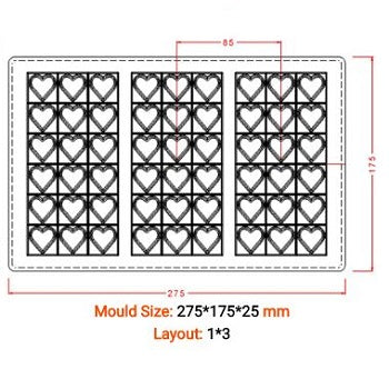 Implast 98g Heart Bar Polycarbonate Chocolate Mould by Home Chocolate Factory - professional pastry and chocolate equipment