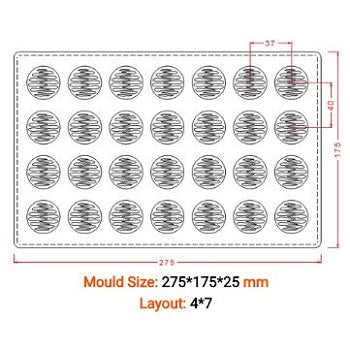 Implast Striped Dome Praline Polycarbonate Chocolate Mould by Home Chocolate Factory - professional pastry and chocolate equipment