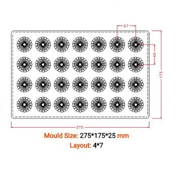 Implast Concertina Round Praline Polycarbonate Chocolate Mould by Home Chocolate Factory - professional pastry and chocolate equipment