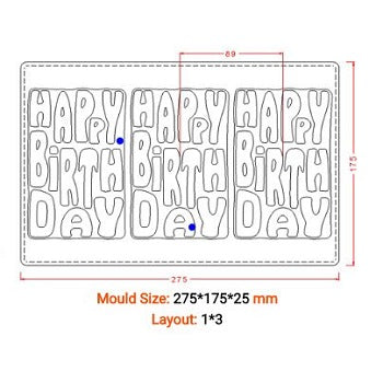 Implast 101g Happy Birthday Bar Polycarbonate Chocolate Mould by Home Chocolate Factory - professional pastry and chocolate equipment