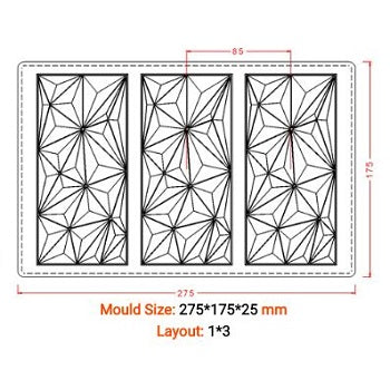 Implast 82g Geometric Bar Polycarbonate Chocolate Mould by Home Chocolate Factory - professional pastry and chocolate equipment