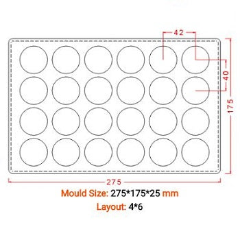 Implast Ø36 Button Polycarbonate Chocolate Mould by Home Chocolate Factory - professional pastry and chocolate equipment
