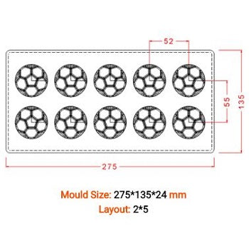 Implast Football Tasting Tablet Polycarbonate Chocolate Mould by Home Chocolate Factory - professional pastry and chocolate equipment