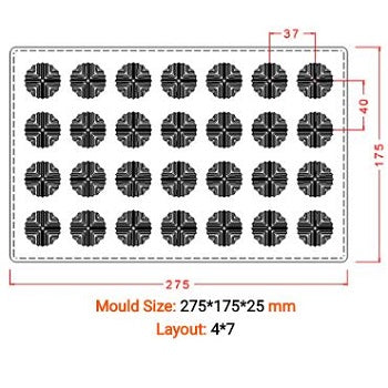 Implast Ridged Dome Praline Polycarbonate Chocolate Mould by Home Chocolate Factory - professional pastry and chocolate equipment