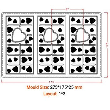 Implast 105g Heart Bar Polycarbonate Chocolate Mould by Home Chocolate Factory - professional pastry and chocolate equipment