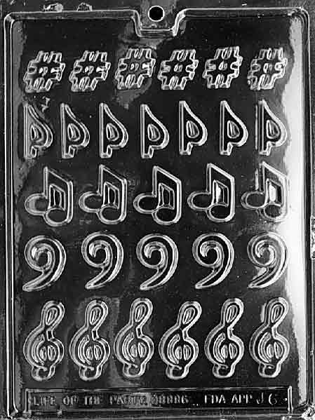 Music Music Music Chocolate Mould by Home Chocolate Factory - professional pastry and chocolate equipment