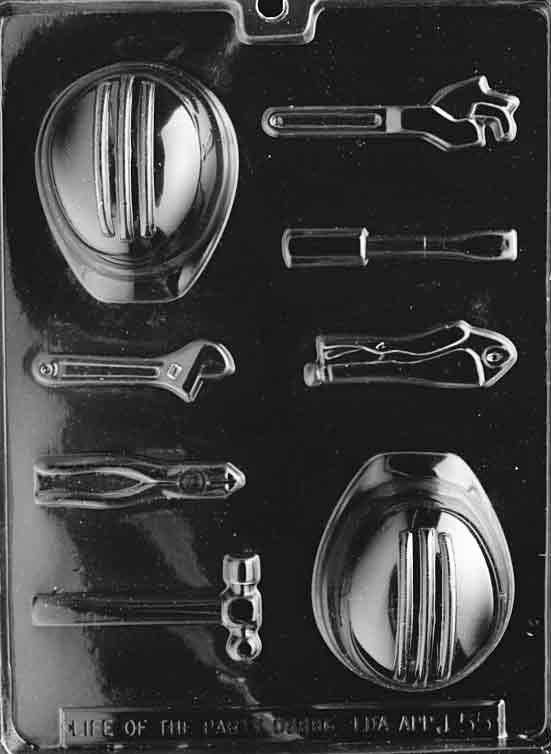Hard Hat and Tools Chocolate Mould by Home Chocolate Factory - professional pastry and chocolate equipment