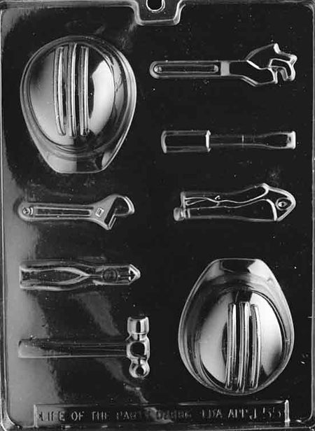 Hard Hat and Tools Chocolate Mould by Home Chocolate Factory - professional pastry and chocolate equipment
