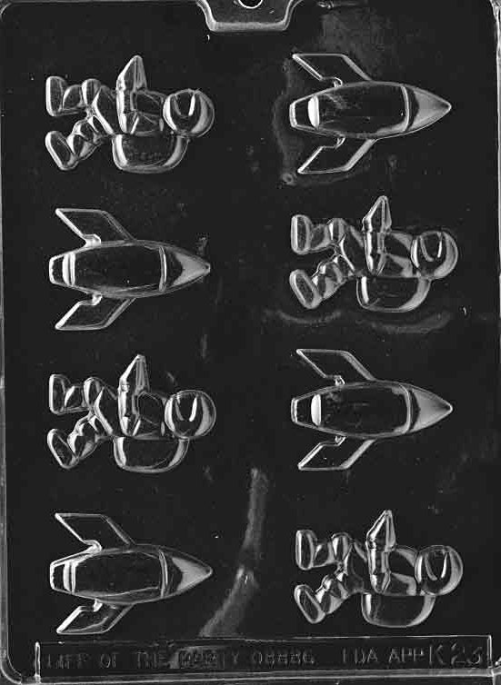 Spacemen and Rockets Chocolate Mould by Home Chocolate Factory - professional pastry and chocolate equipment