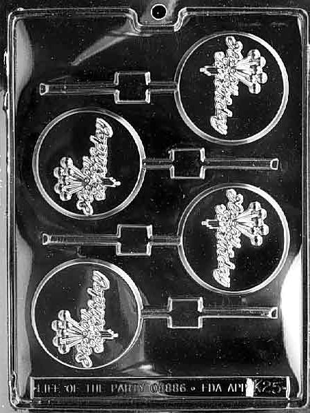 Happy Birthday Lollipop Chocolate Mould by Home Chocolate Factory - professional pastry and chocolate equipment