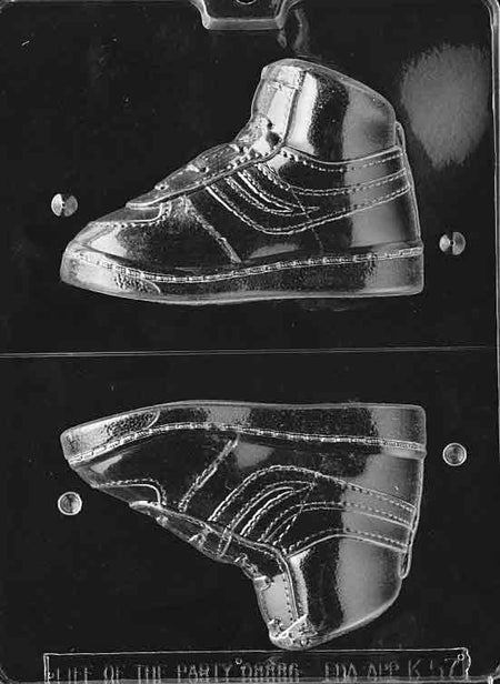 High Top Trainer Chocolate Mould - Left Side by Home Chocolate Factory - professional pastry and chocolate equipment