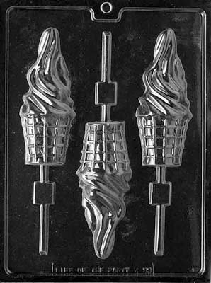 Ice Cream Cone Lollipop Chocolate Mould by Home Chocolate Factory - professional pastry and chocolate equipment