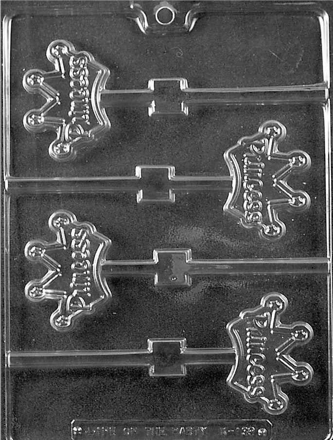 Princess Crown Lollipop Chocolate Mould by Home Chocolate Factory - professional pastry and chocolate equipment