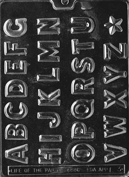 Alphabet Chocolate Mould by Home Chocolate Factory - professional pastry and chocolate equipment