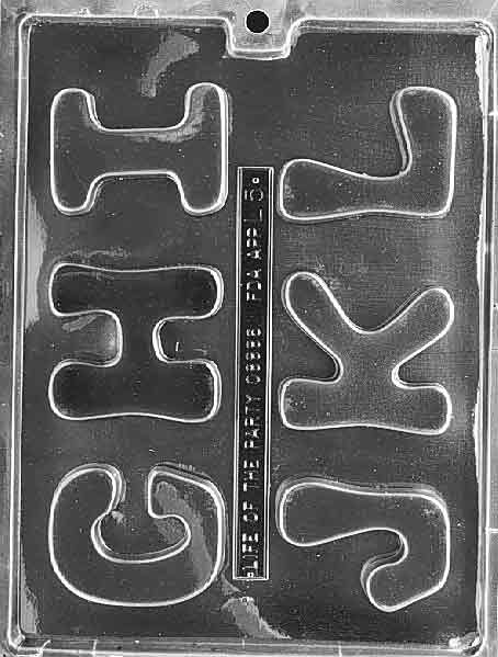 Large Letters G-L Chocolate Mould by Home Chocolate Factory - professional pastry and chocolate equipment
