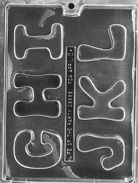 Large Letters G-L Chocolate Mould by Home Chocolate Factory - professional pastry and chocolate equipment