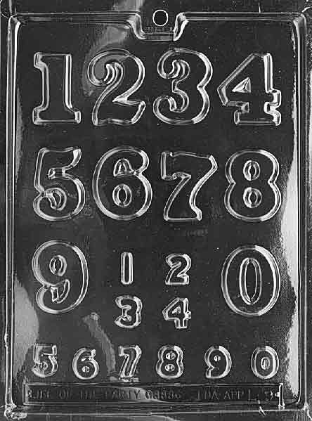 Numbers Chocolate Mould by Home Chocolate Factory - professional pastry and chocolate equipment