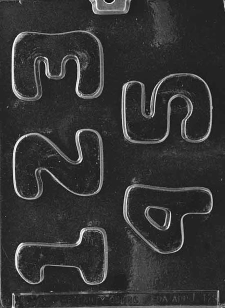 Numbers 1-5 Chocolate Mould by Home Chocolate Factory - professional pastry and chocolate equipment