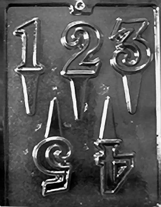 Number 1 - 5 Cake Toppers Chocolate Mould by Home Chocolate Factory - professional pastry and chocolate equipment