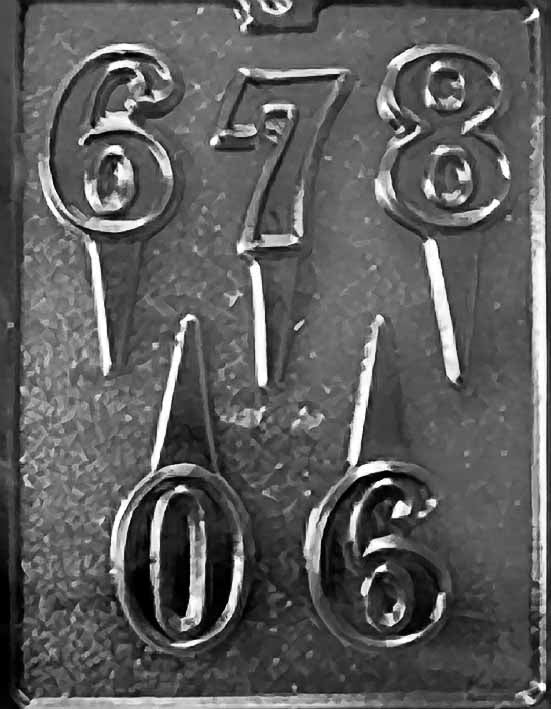 Number 6 - 0 Cake Toppers Chocolate Mould by Home Chocolate Factory - professional pastry and chocolate equipment