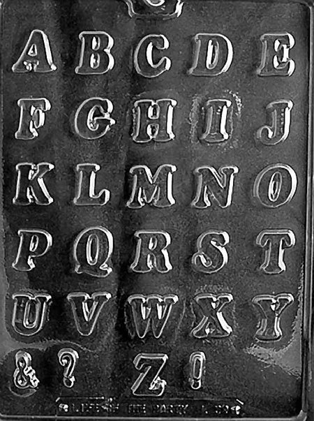 Small Alphabet Chocolate Mould by Home Chocolate Factory - professional pastry and chocolate equipment