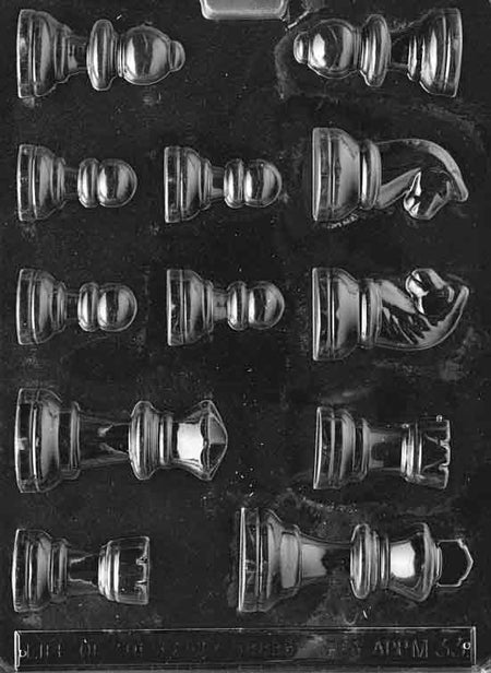 Chess Pieces Chocolate Mould by Home Chocolate Factory - professional pastry and chocolate equipment