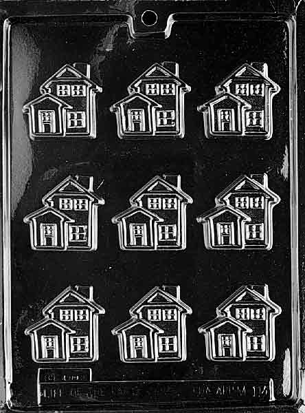 Bite Sized Houses Chocolate Mould by Home Chocolate Factory - professional pastry and chocolate equipment