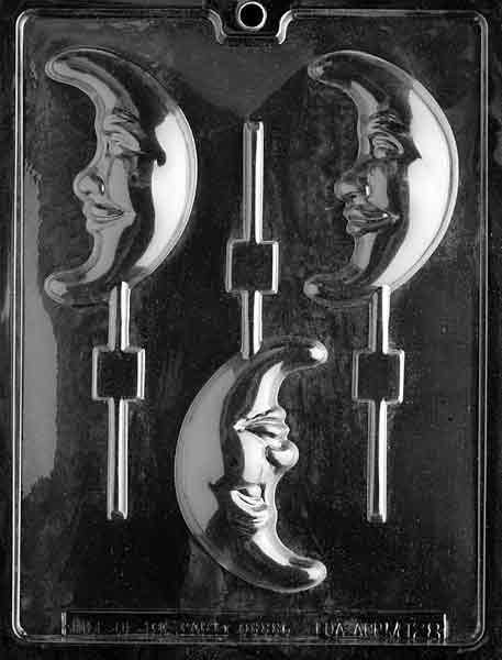 Crescent Moon Lollipop Chocolate Mould by Home Chocolate Factory - professional pastry and chocolate equipment