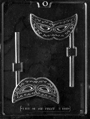 Mask Lollipop Chocolate Mould by Home Chocolate Factory - professional pastry and chocolate equipment