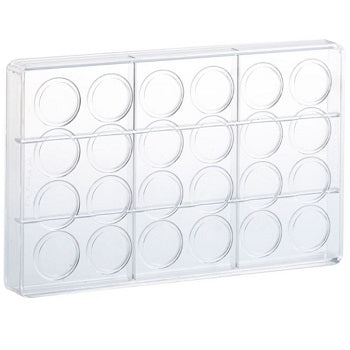 Martellato 2.5g 30 mm Flat Disc Polycarbonate Chocolate Bar Mould by Home Chocolate Factory - professional pastry and chocolate equipment