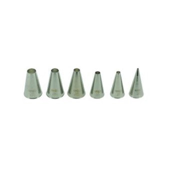 Mallard Ferriere Box Of 6 Plain Piping Nozzles S/Steel by Home Chocolate Factory - professional pastry and chocolate equipment