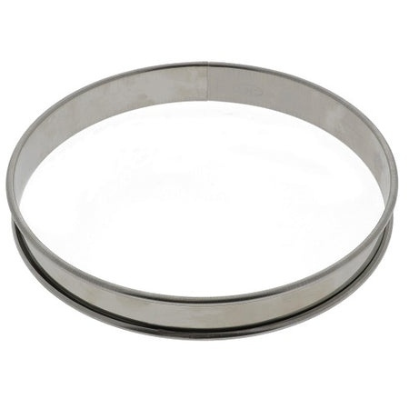 Mallard Ferriere Stainless Steel Tart Ring 24cm Dia x 2.7cm high (single) by Home Chocolate Factory - professional pastry and chocolate equipment