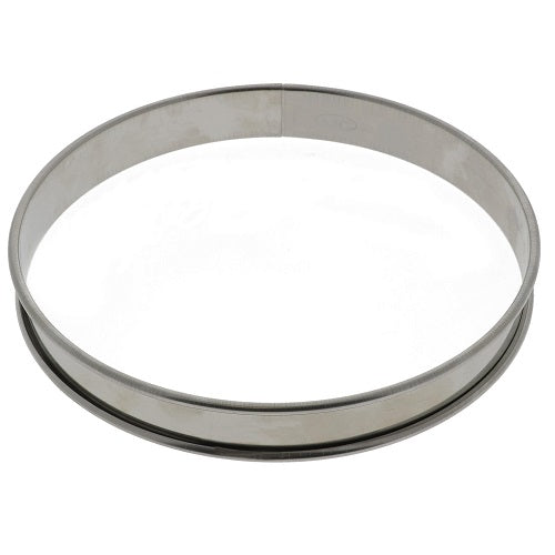 Mallard Ferriere Stainless Steel Tart Ring 24cm Dia x 2.7cm high (single) by Home Chocolate Factory - professional pastry and chocolate equipment