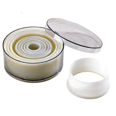 Set of 9 Plain round dough cutters by Home Chocolate Factory - professional pastry and chocolate equipment
