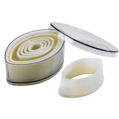 Set of 7 Plain Oval Exoglass Cutters by Home Chocolate Factory - professional pastry and chocolate equipment