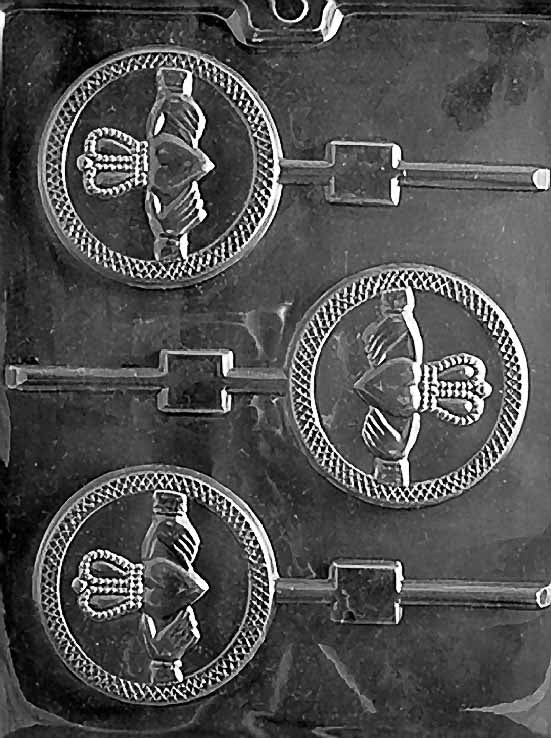Claddagh Lollipop Chocolate Mould by Home Chocolate Factory - professional pastry and chocolate equipment
