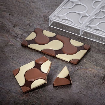 Pavoni 100g Flow Polycarbonate Chocolate Bar Mould by Vincent Vallee by Home Chocolate Factory - professional pastry and chocolate equipment